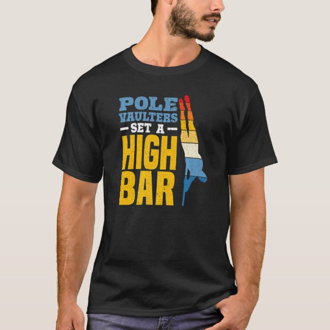 Pole Vauler Set eines Hoch-Bar-Pole Vault-Pole Vau T-Shirt (Vorderseite)