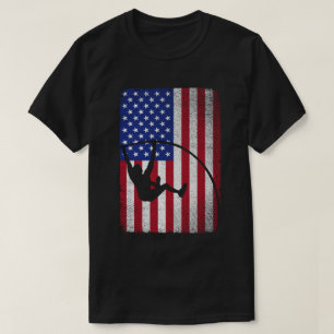 Pole Vault American Flag 4. Juli Jump Sports T-Shirt