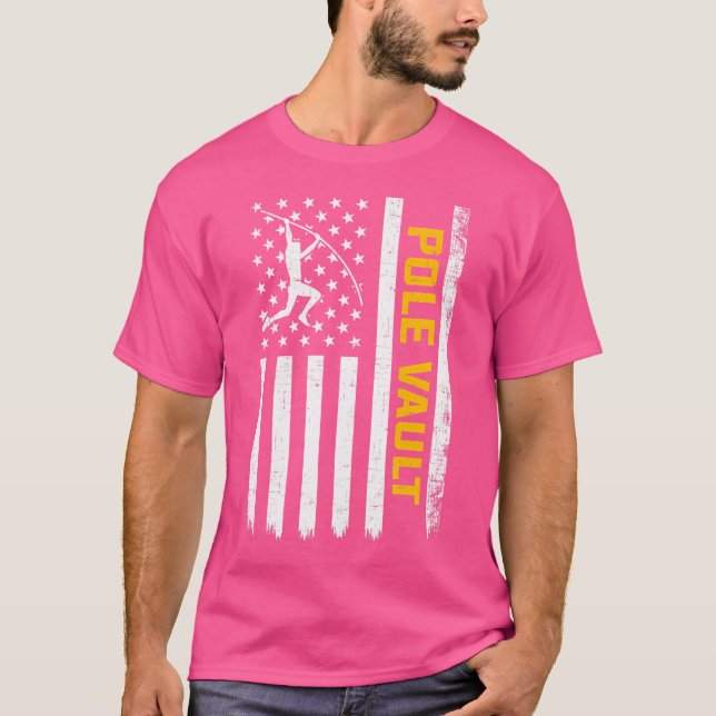 Pole Vault American Flag Pole Vault T-Shirt (Vorderseite)