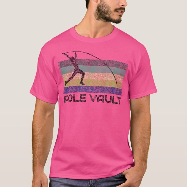 Pole Vault and track s - Grey Retro Fun Pole Vaul T-Shirt (Vorderseite)