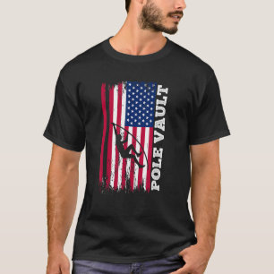 Pole Vault Athlete American Flag Pole Vaulting USA T-Shirt