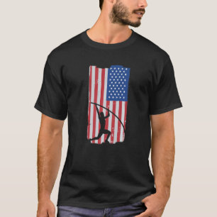 Pole Vault Athlete USA Flag Vaulter Pole Jumping T-Shirt