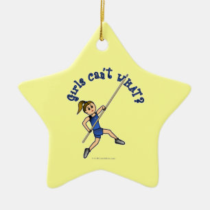 Pole Vault - Blau (Licht) Keramikornament
