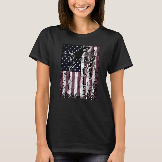 Pole Vault Clearing the Bar Independence Day T-Shirt (Vorderseite)