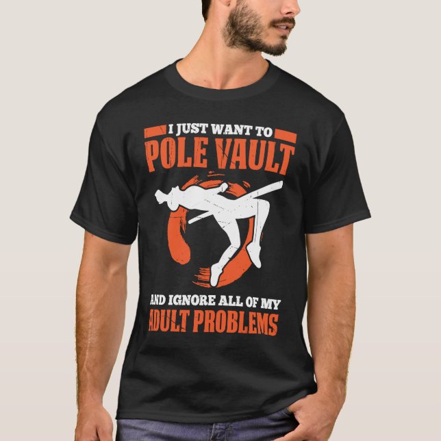 Pole Vault For Athletics Bar High Jumper Track And T-Shirt (Vorderseite)