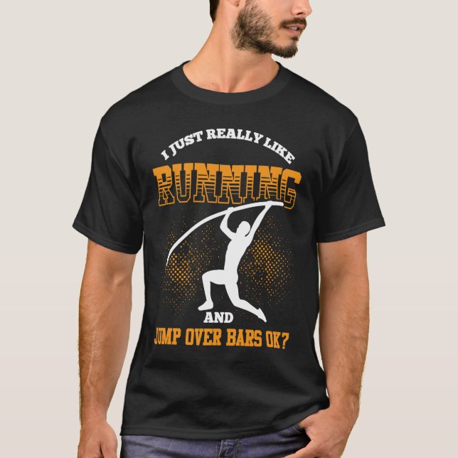 Pole Vault For Athletics Bar High Jumper Track And T-Shirt (Vorderseite)
