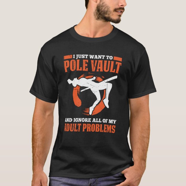 Pole Vault für Athletics Bar High Jumper Track und T-Shirt (Vorderseite)