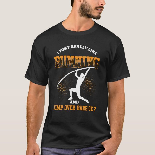 Pole Vault für Athletics Bar High Jumper Track und T-Shirt (Vorderseite)