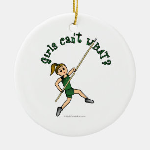Pole Vault - Grün (Licht) Keramik Ornament