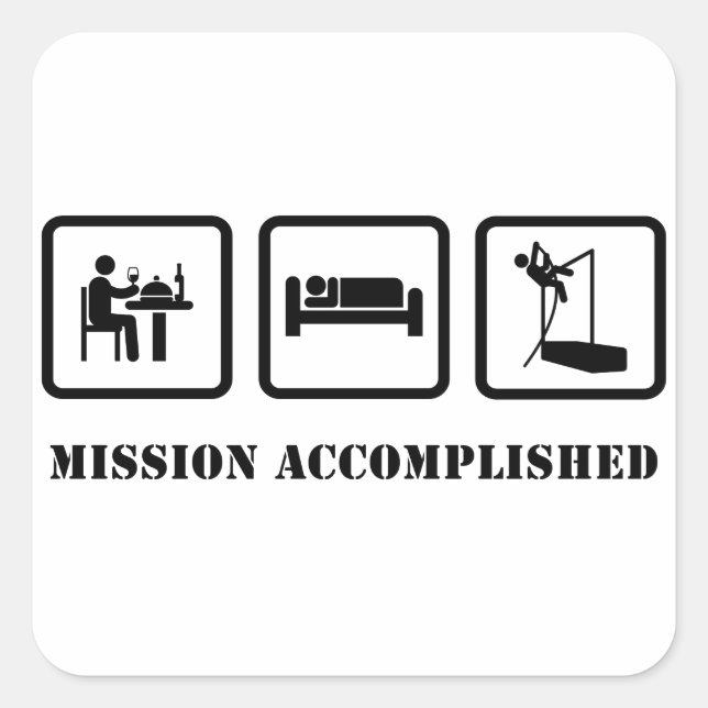 Pole Vault Quadratischer Aufkleber (Vorderseite)