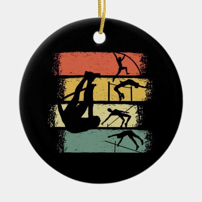 Pole Vault Retro Vintag Keramik Ornament (Vorne)