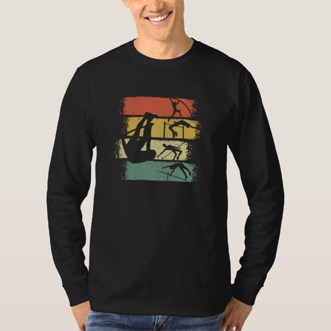 Pole Vault Retro Vintag T-Shirt (Vorderseite)