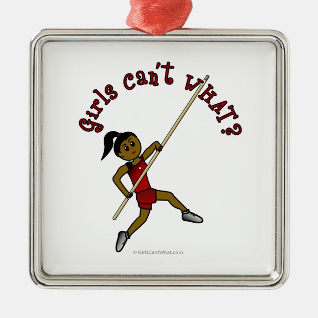 Pole Vault - Rot (dunkel) Ornament Aus Metall (Vorne)