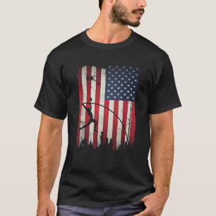 Pole Vault USA American Flag 4. Juli Jump Spor T-Shirt