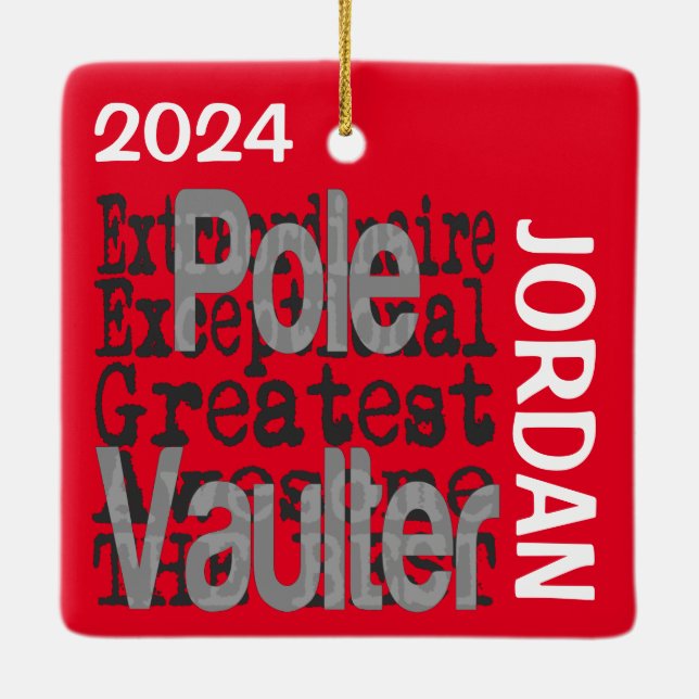 Pole Vaulter Extraordinaire CUSTOM Keramikornament (Rückseite)