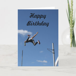 Pole Vaulter Happy Birthday Card Karte
