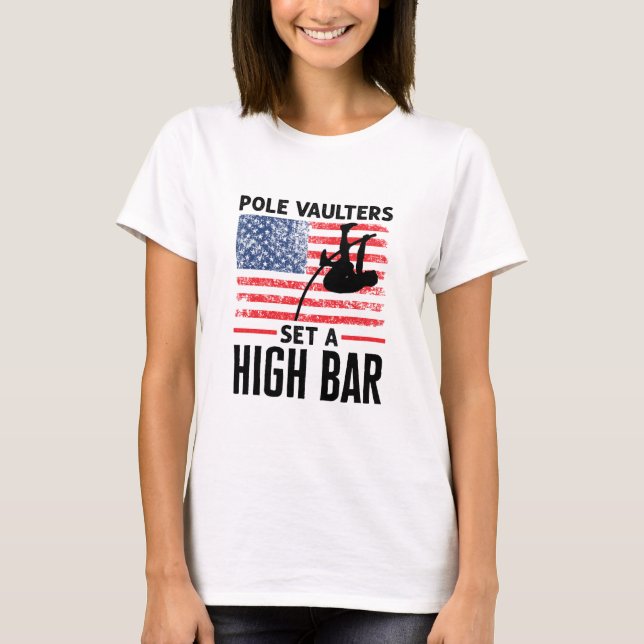 Pole Vaulters Set Hoher Bar Pole Vault Jumper T-Shirt (Vorderseite)