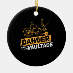 Pole Vaulting Keramik Ornament