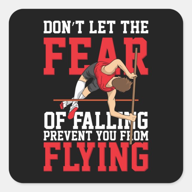 Pole Vaulting Sport Quadratischer Aufkleber (Vorderseite)