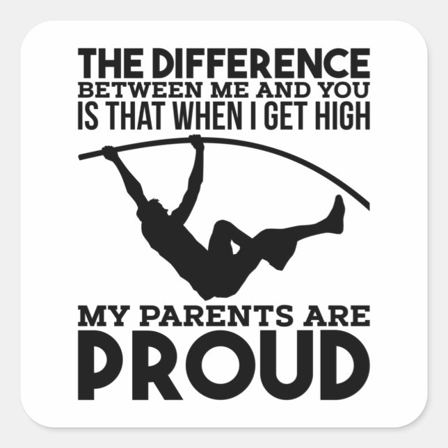 Pole Vaulting Sport Quadratischer Aufkleber (Vorderseite)