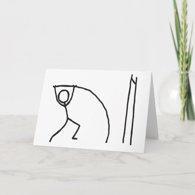 Pole Vaulting Stickman Karte (Vorderseite)