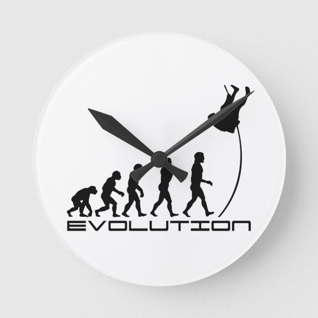 Pole-Wölbungs-Sport-Evolutions-Kunst Runde Wanduhr (Vorderseite)