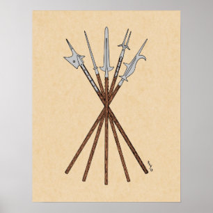 Polearms aus dem 16. Jahrhundert Poster