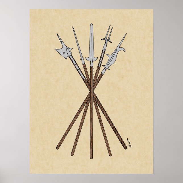 Polearms aus dem 16. Jahrhundert Poster (Vorne)