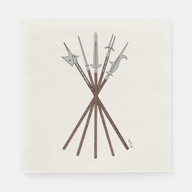 Polearms aus dem 16. Jahrhundert Serviette (Vorderseite)