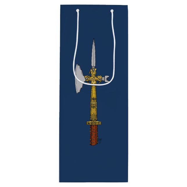 Poleaxe Edward IV Geschenktüte Für Weinflaschen (Vorderseite)