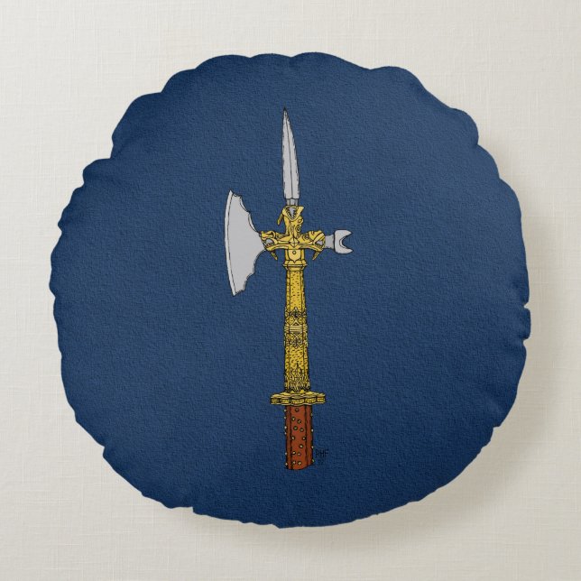 Poleaxe Edward IV Rundes Kissen (Vorderseite)