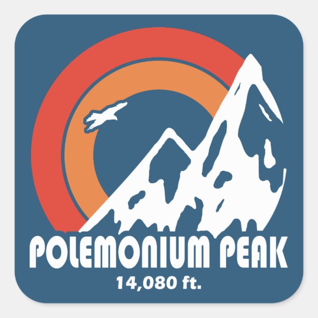 Polemonium Peak California Sun Eagle Quadratischer Aufkleber (Vorderseite)