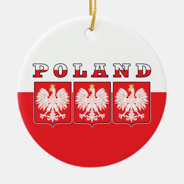 Polen - Adelsflagge Keramik Ornament (Vorne)