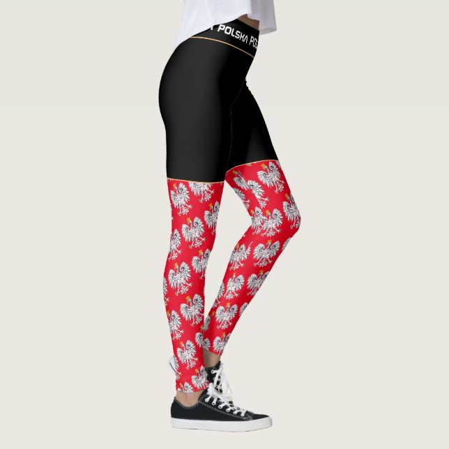 Polen & Adler, polnische Fahne, Mode und Sportfan Leggings (Rechts)
