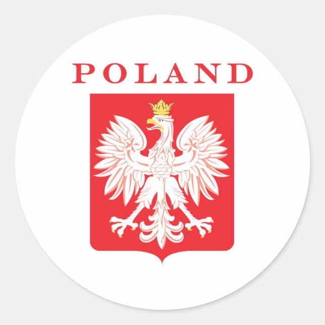 Polen Adlerschild Runder Aufkleber (Vorderseite)