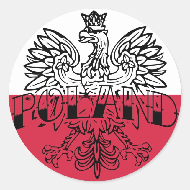 Polen Adlersticker Runder Aufkleber (Vorderseite)