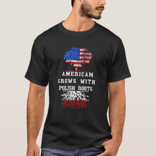 Polen Amerikaner wächst polnische Roots-Fahne poln T-Shirt