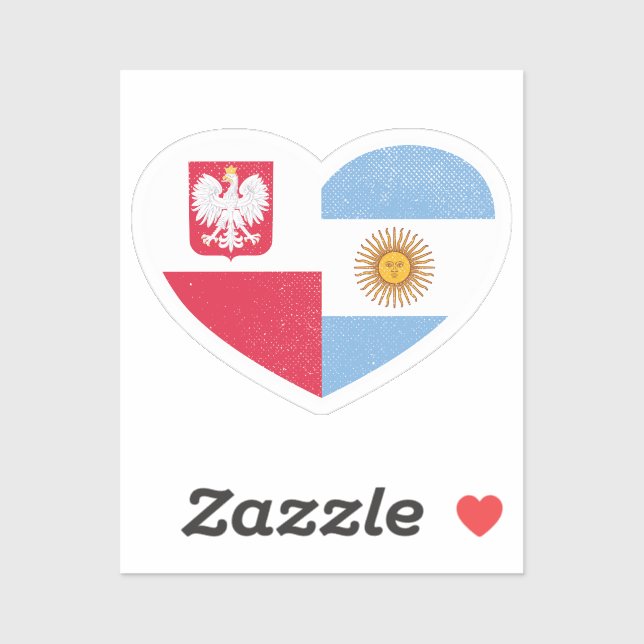 Polen - Argentinischer Argentinier - Liebe des Her Aufkleber (Blatt)