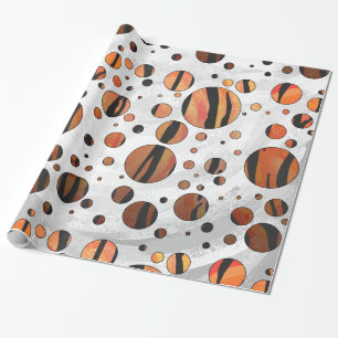 Polen Dot Tiger Hot orange und Black Print Geschenkpapier