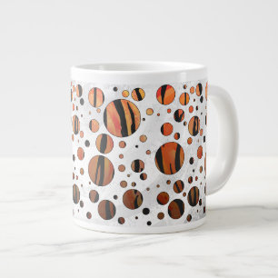 Polen Dot Tiger Hot orange und Black Print Jumbo-Tasse