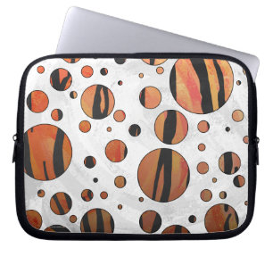 Polen Dot Tiger Hot orange und Black Print Laptopschutzhülle