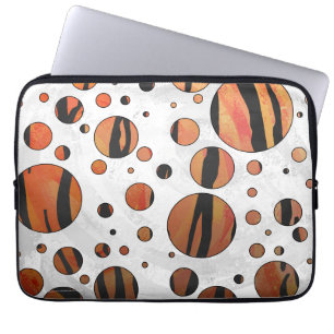 Polen Dot Tiger Hot orange und Black Print Laptopschutzhülle