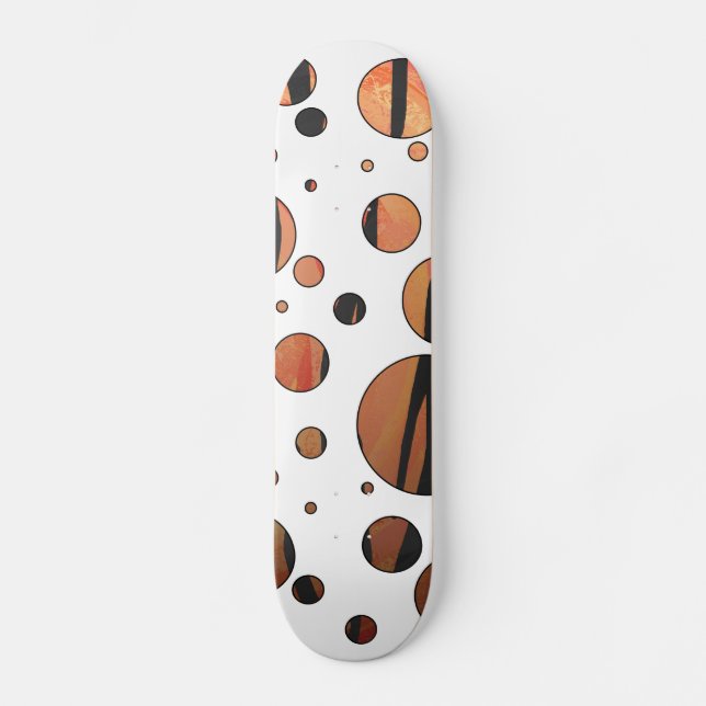 Polen Dot Tiger Hot orange und Black Print Skateboard (Vorderseite)