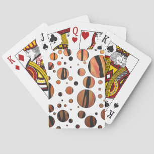 Polen Dot Tiger Hot orange und Black Print Spielkarten