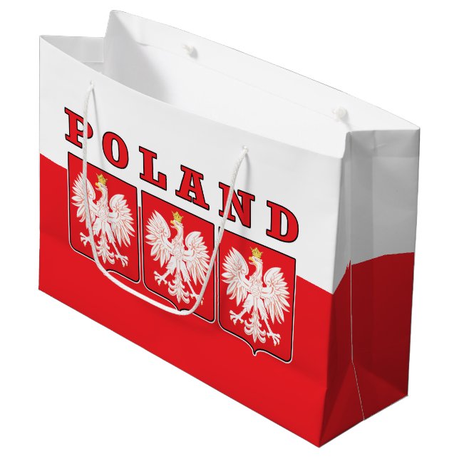 Polen Eagle Shields Große Geschenktüte (Vorderseite Schrägansicht)