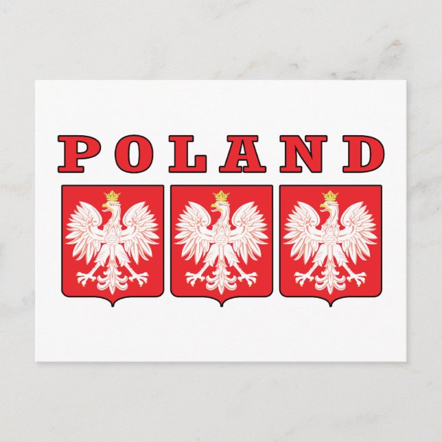 Polen Eagle Shields Postkarte (Vorderseite)