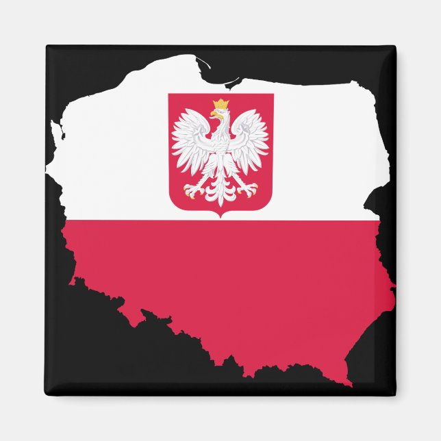 Polen Emblem-Karte Magnet (Vorne)