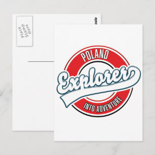 Polen - Erforscher des Abenteuerlogos Postkarte