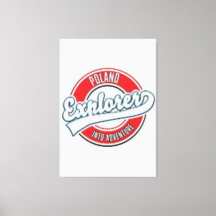 Polen Explorer in das Abenteuer-Logo Leinwanddruck