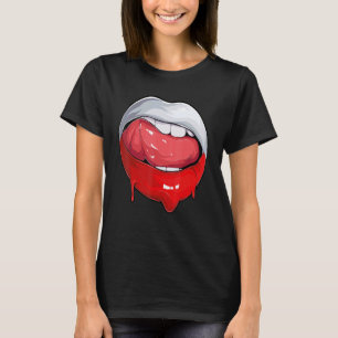 Polen Fahne Mund-Fußball-Loch T-Shirt